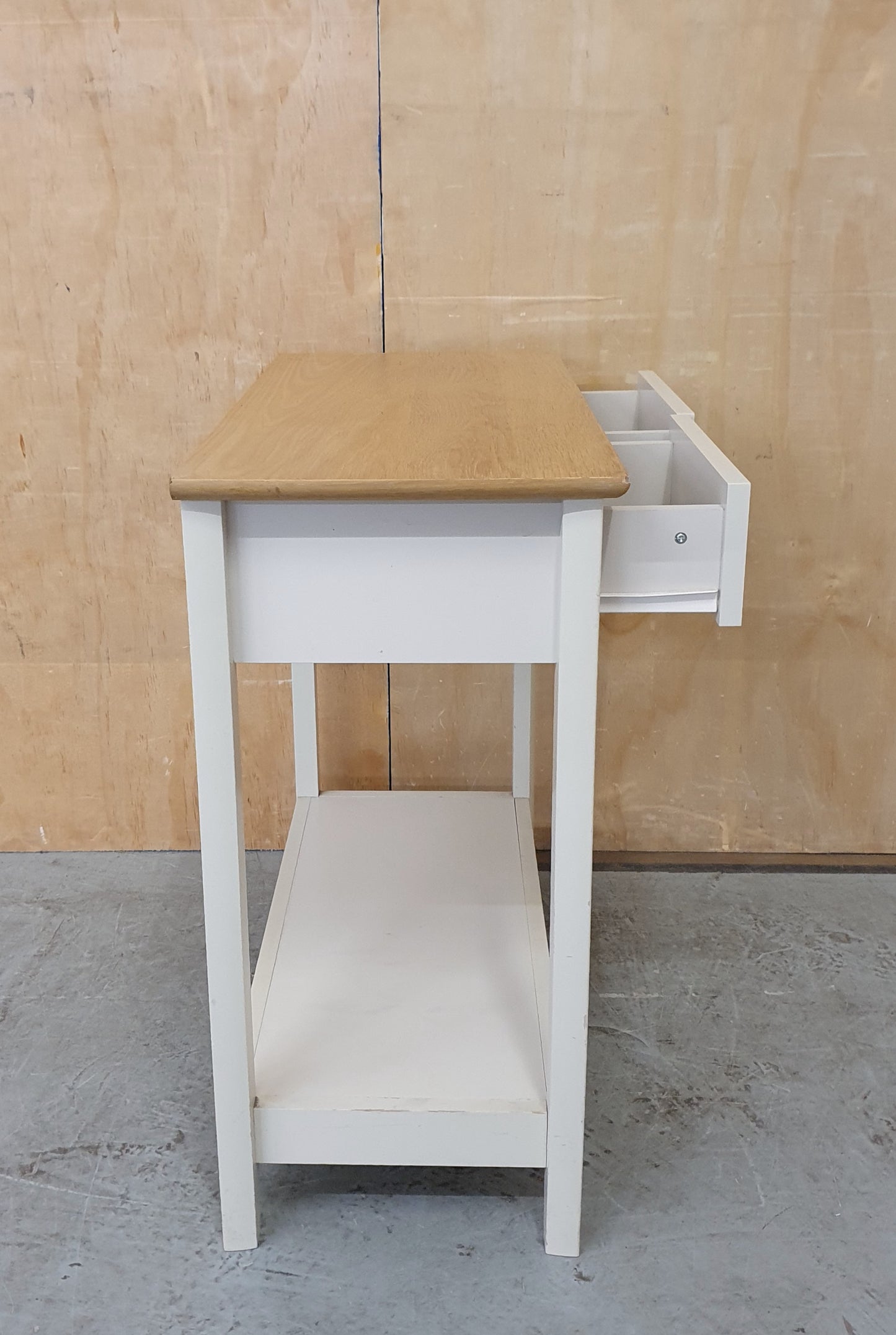 JOHN LEWIS 2 Tier Butterscotch Wood End Table with 2 Top Drawers - EL104471