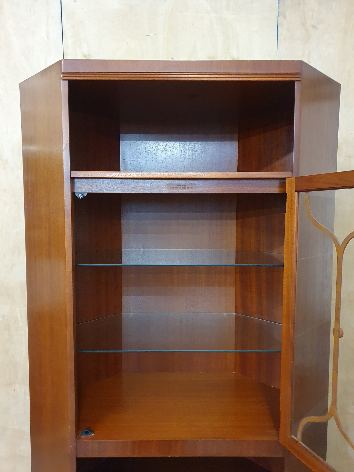 A.H. McIntosh & Co Large 2 Tier Glass Cabinet with Glass Shelves -104274