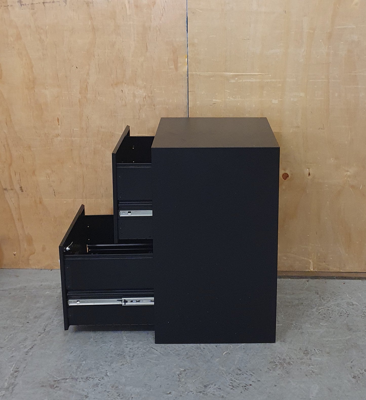 Small Black 2 Drawer Metal Filing Cabinet - 150825-11