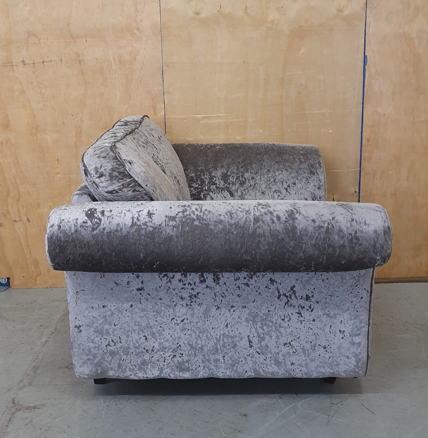 Grey Crushed Velvet Armchair - 104105