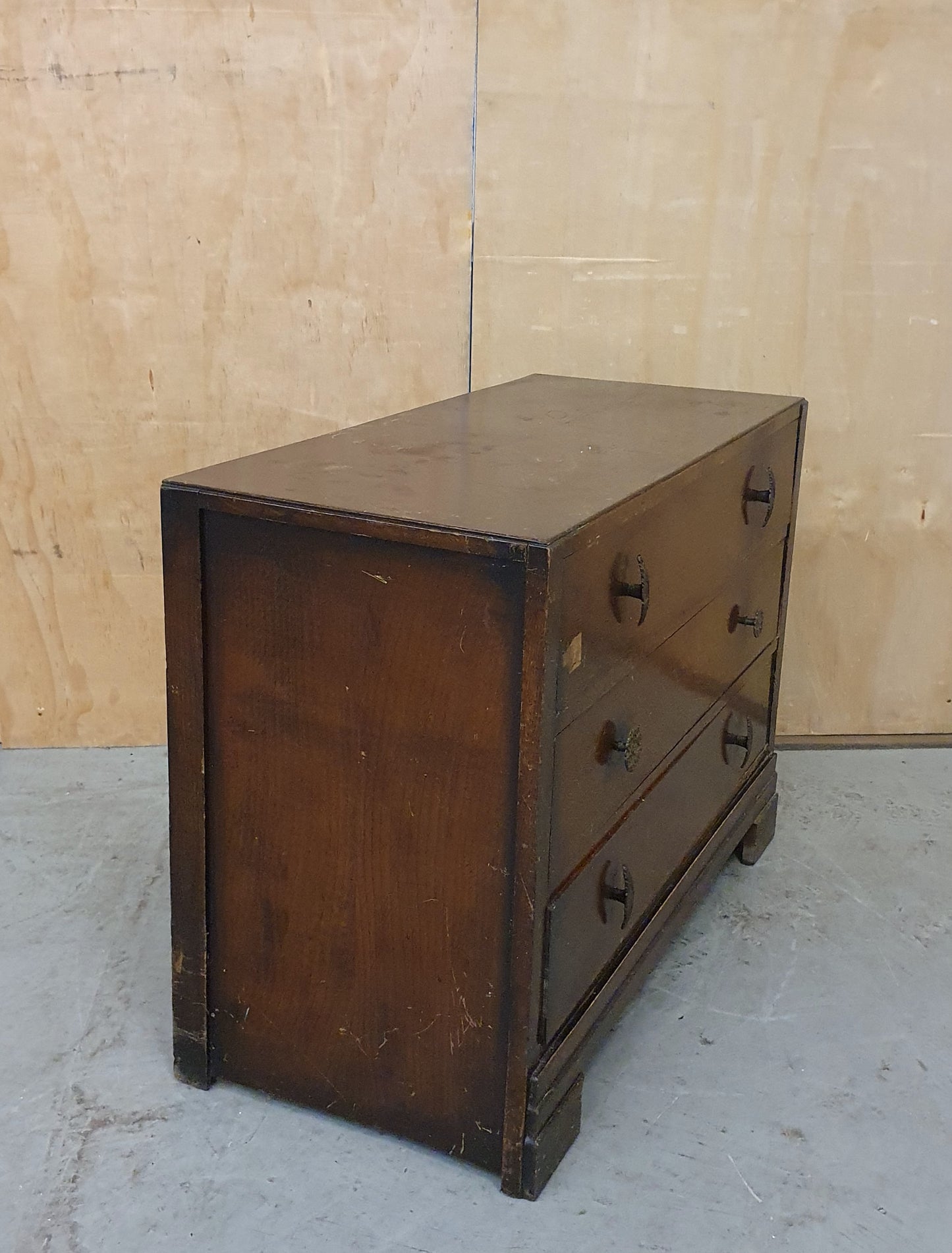Vintage 3 Drawer Chest of Drawers with Ornate Handles - 100525-01