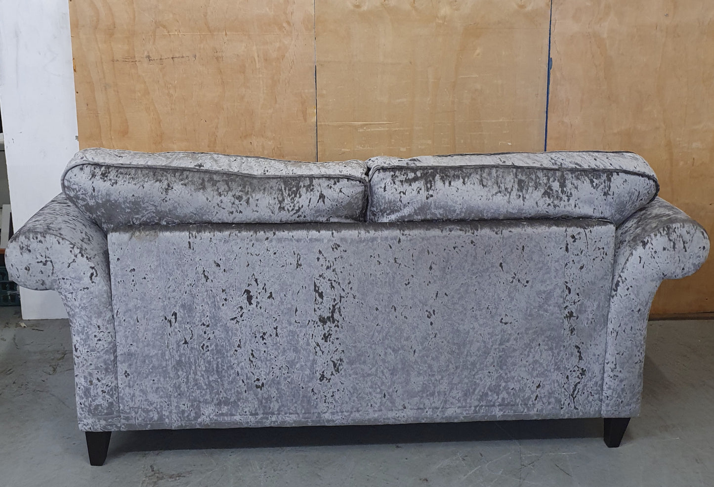 Grey Crushed Velvet 2 Seater Sofa - 104104