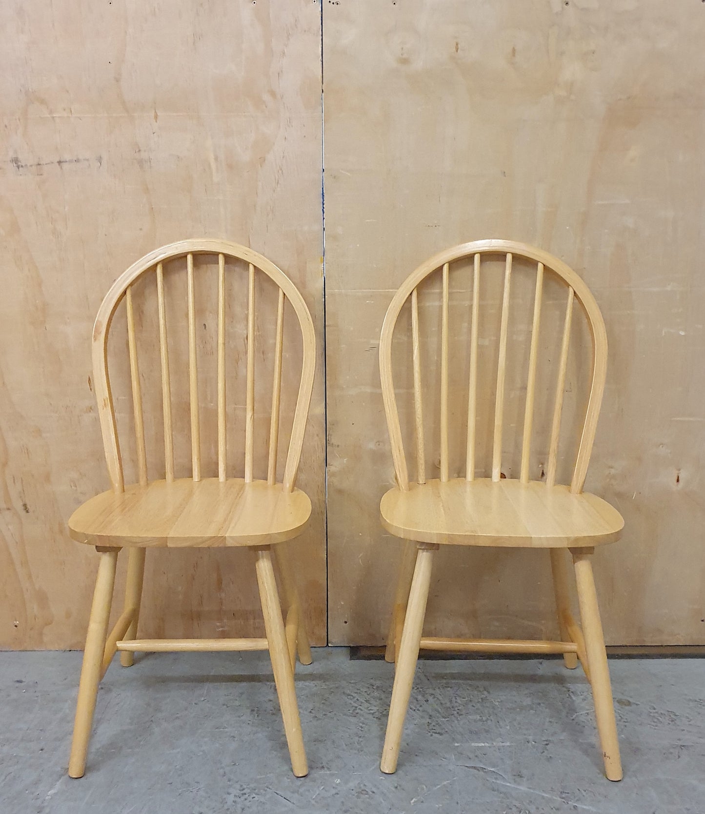 2 Matching Pine Spindle Back Dining Chairs - 104416 / 104417