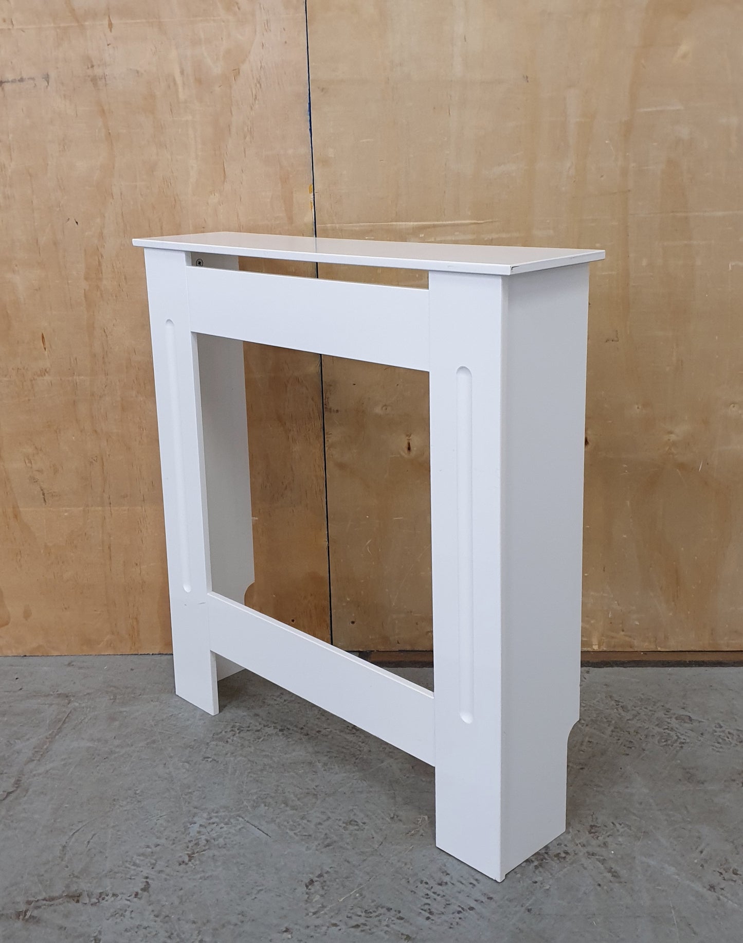 White Wooden Radiator Cover with Cut Out Front - 104038