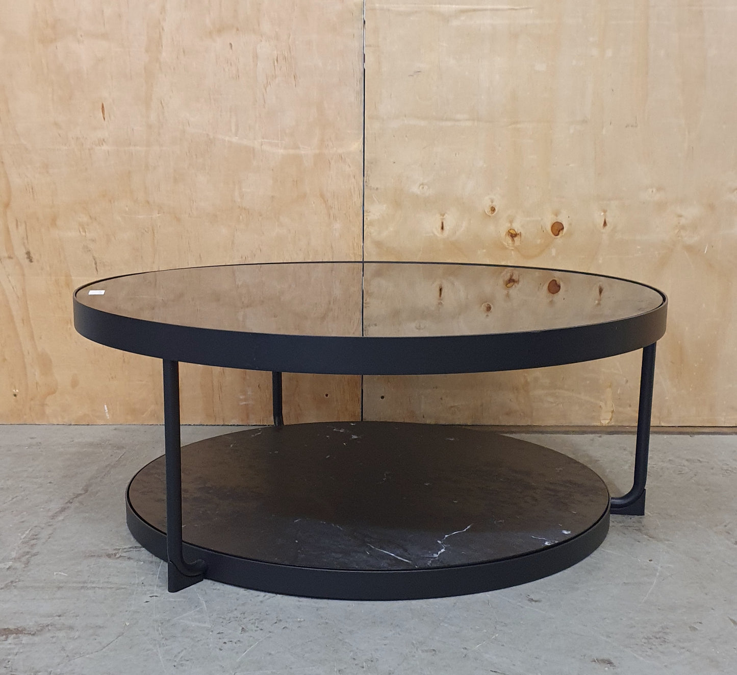 IKEA FROTORP Large Round 2 Tier Glass and Faux Marble Coffee Table - 104790