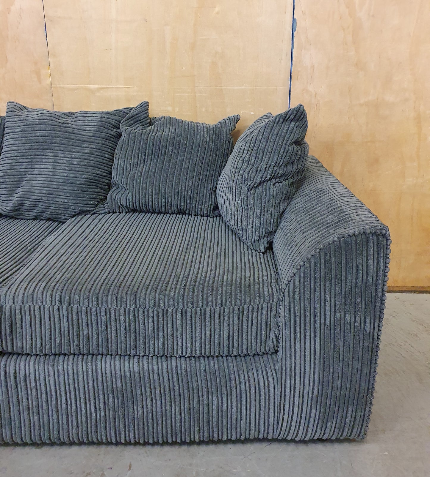 Grey Chunky Corduroy 2 Seater Sofa - 104857