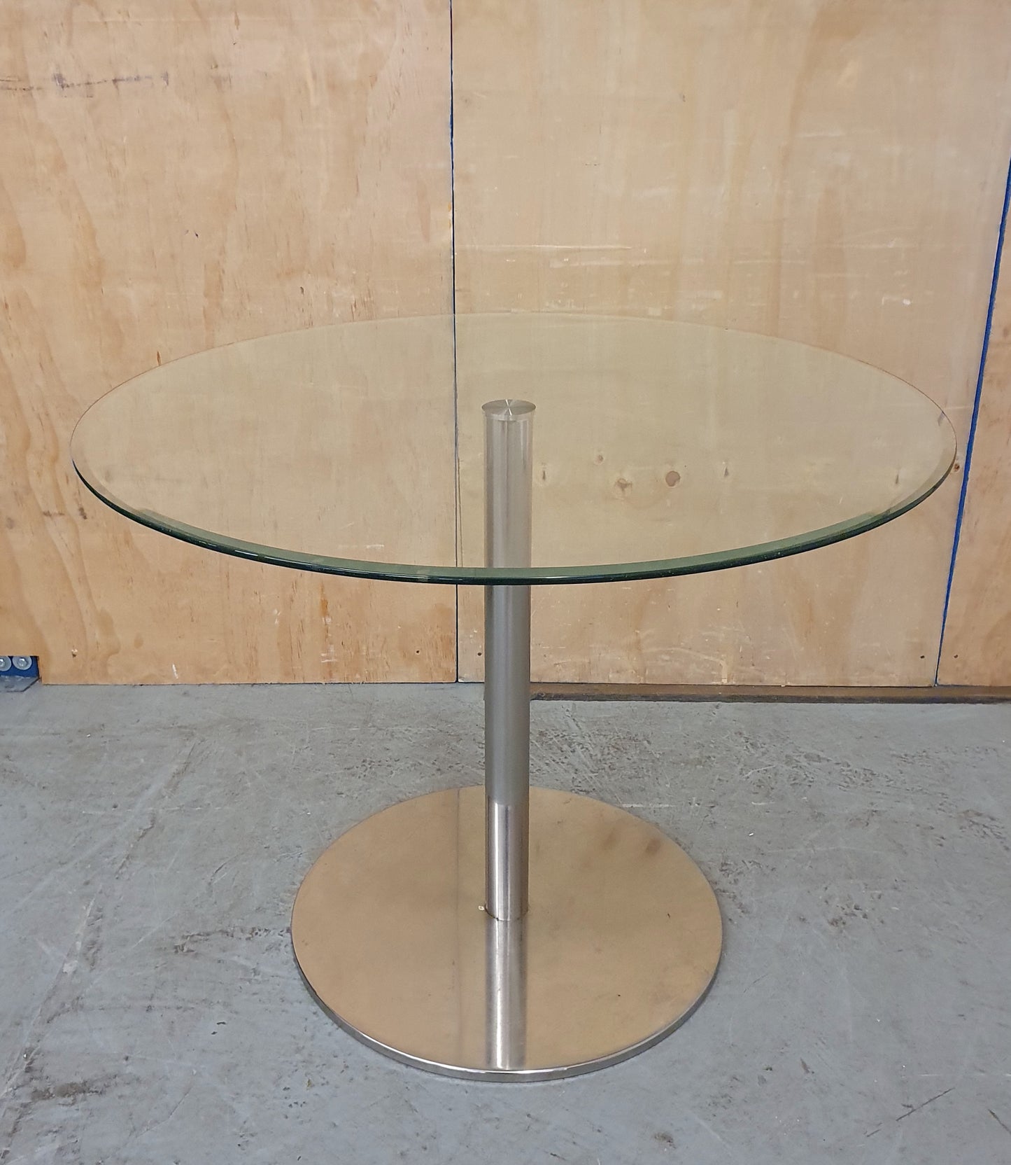 Small Round Glass Top Dining Table with Chrome Base - EL104362