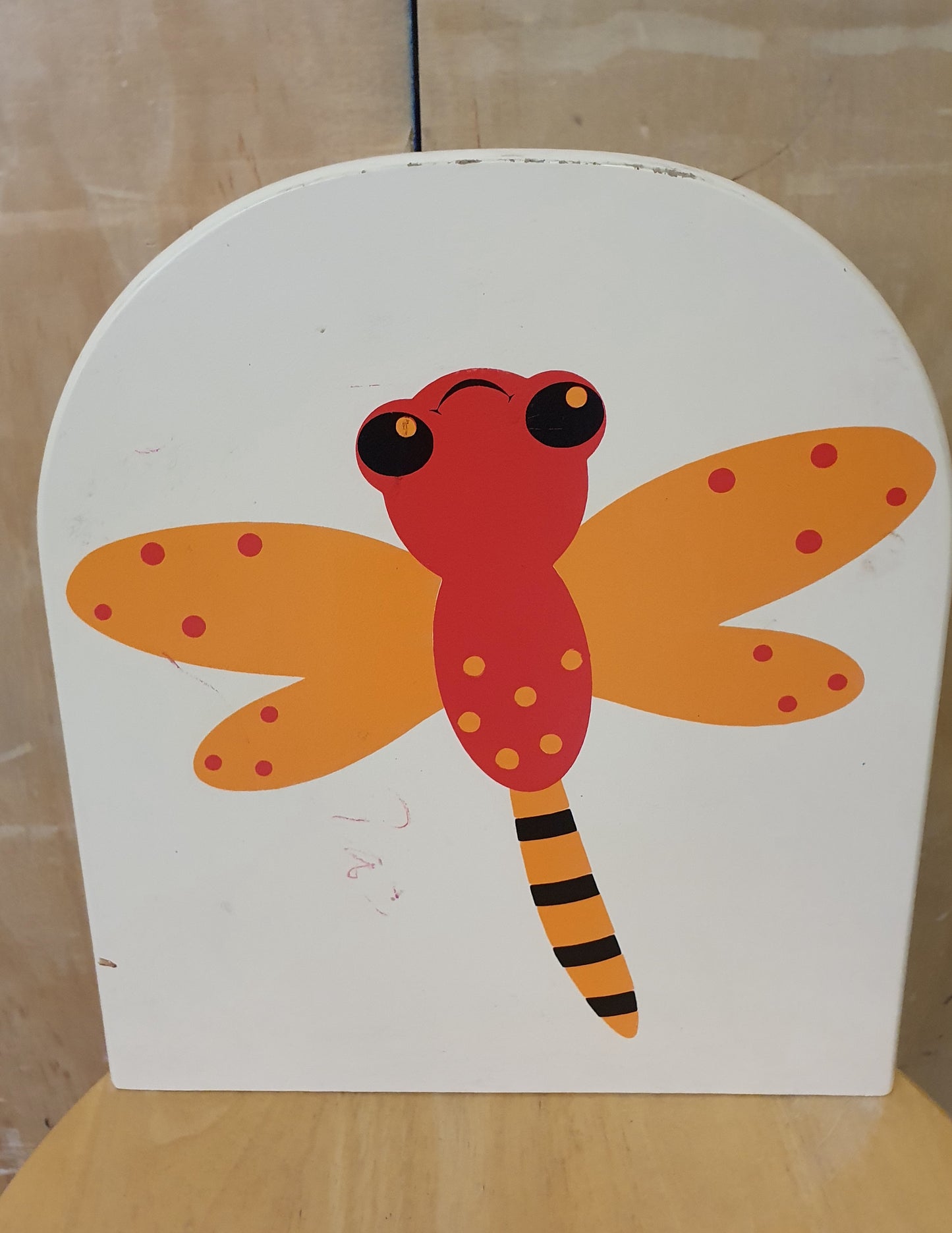 Wood Children's Chair with Dragon Fly Image on Back Rest - 240725-01
