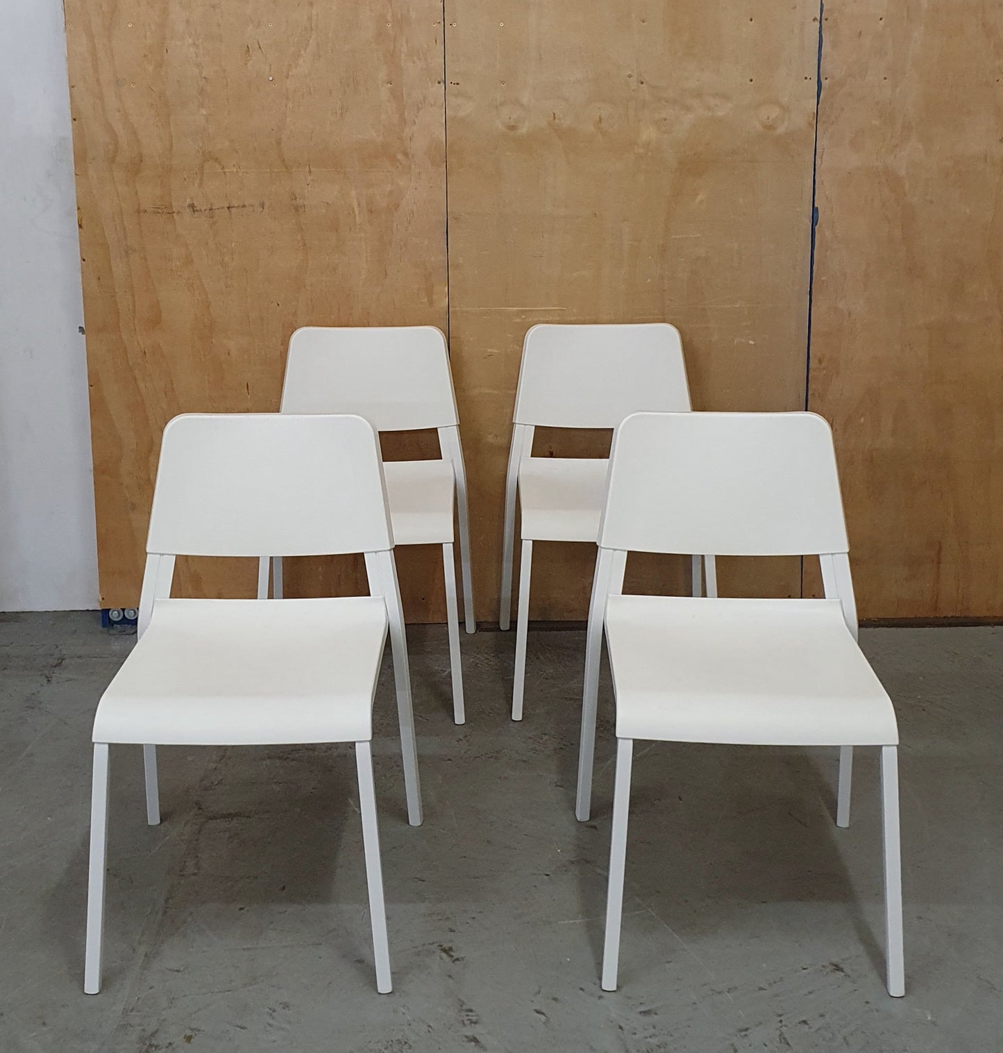 IKEA TEODORES 4 Matching White Stackable Chairs - 104944 / 104945 / 104946 / 104947