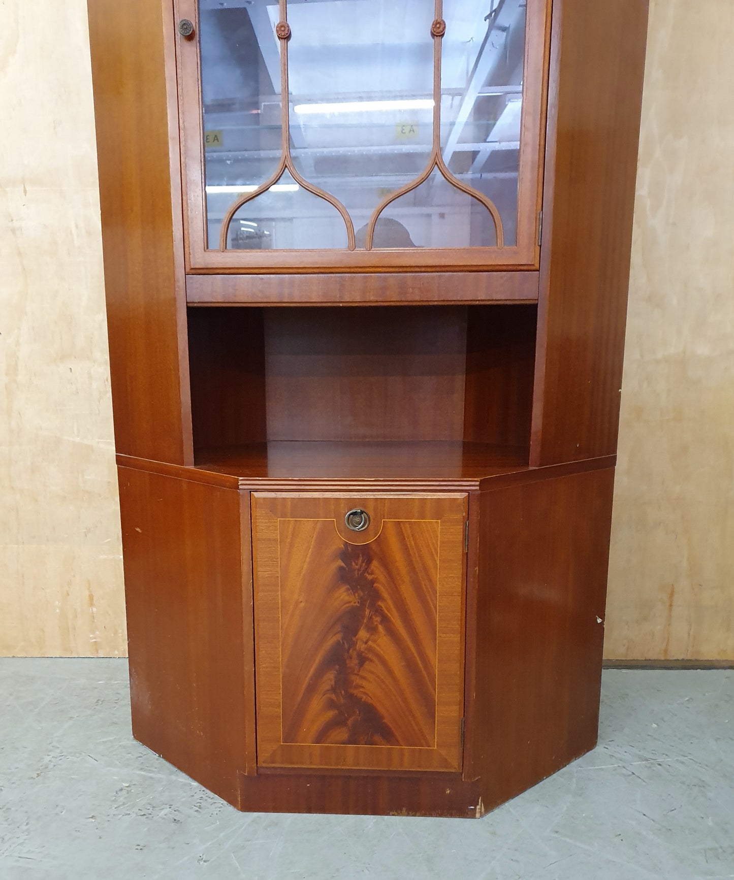 A.H. McIntosh & Co Large 2 Tier Glass Cabinet with Glass Shelves -104274