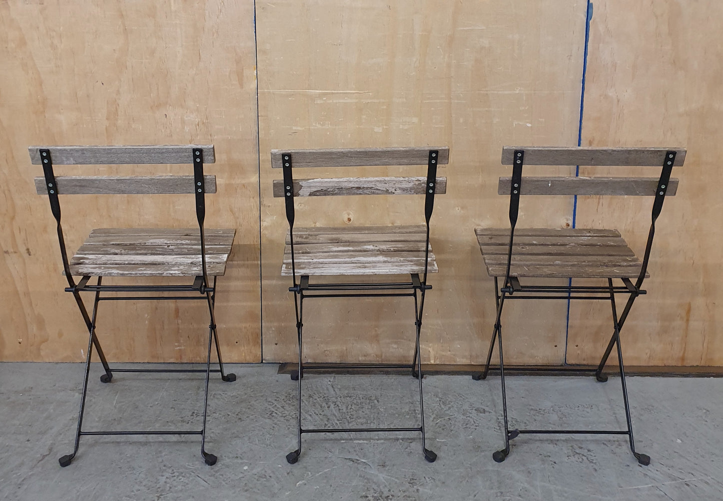 3 Matching Foldable Wood Garden Chairs - EL104465 / EL104466 / EL104467