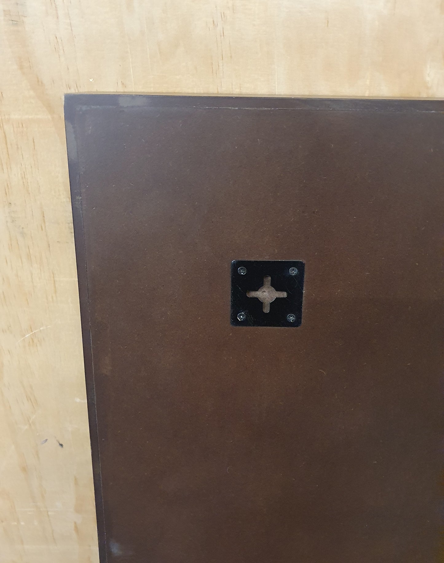 Large Square Brown Frame Mirror with Gold Inlay - EL104518