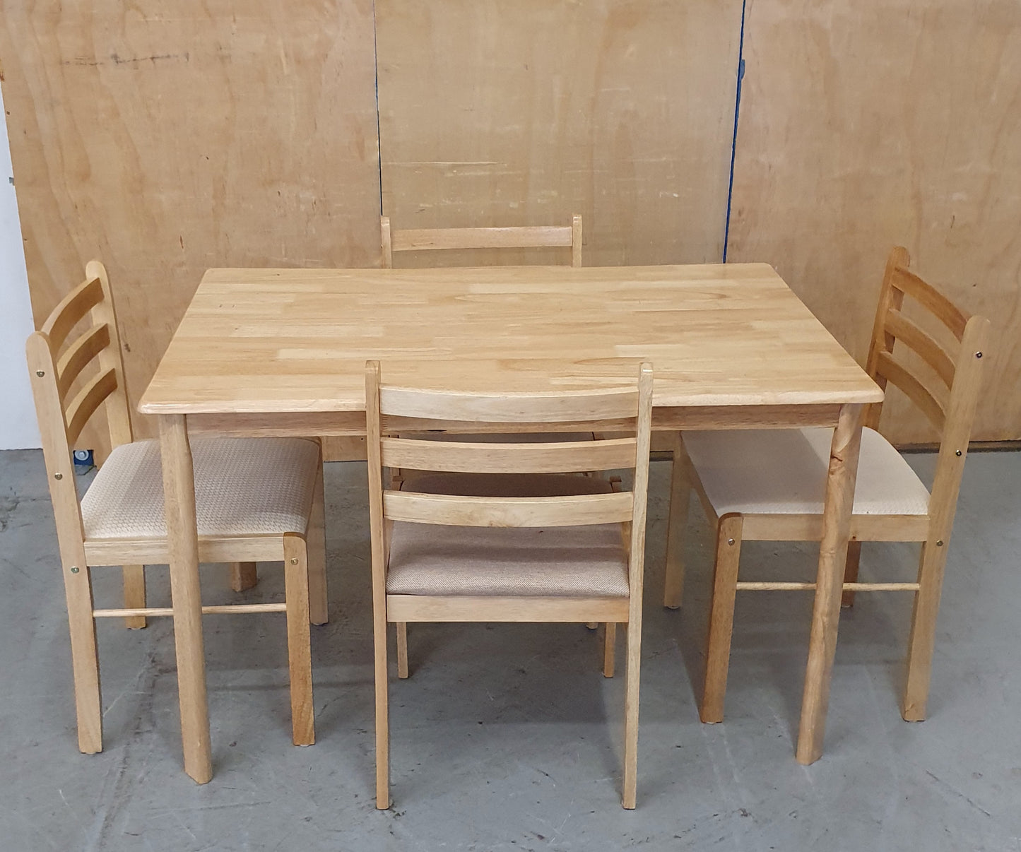 MALAY Wooden Dining Table and 4 Dining Chairs - 104385
