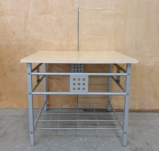 Wood Table Top and Chrome Frame Coffee Table - 104599