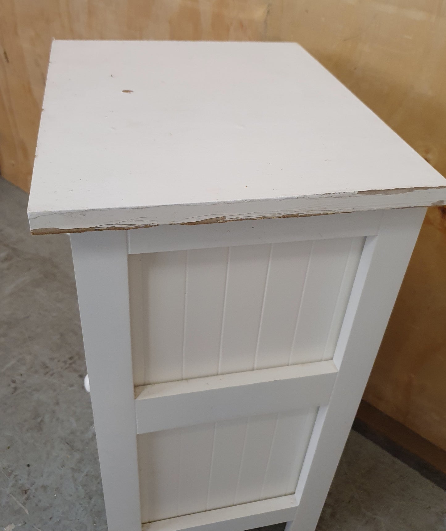 Small White Wood 2 Drawer Cabinet - EL104637
