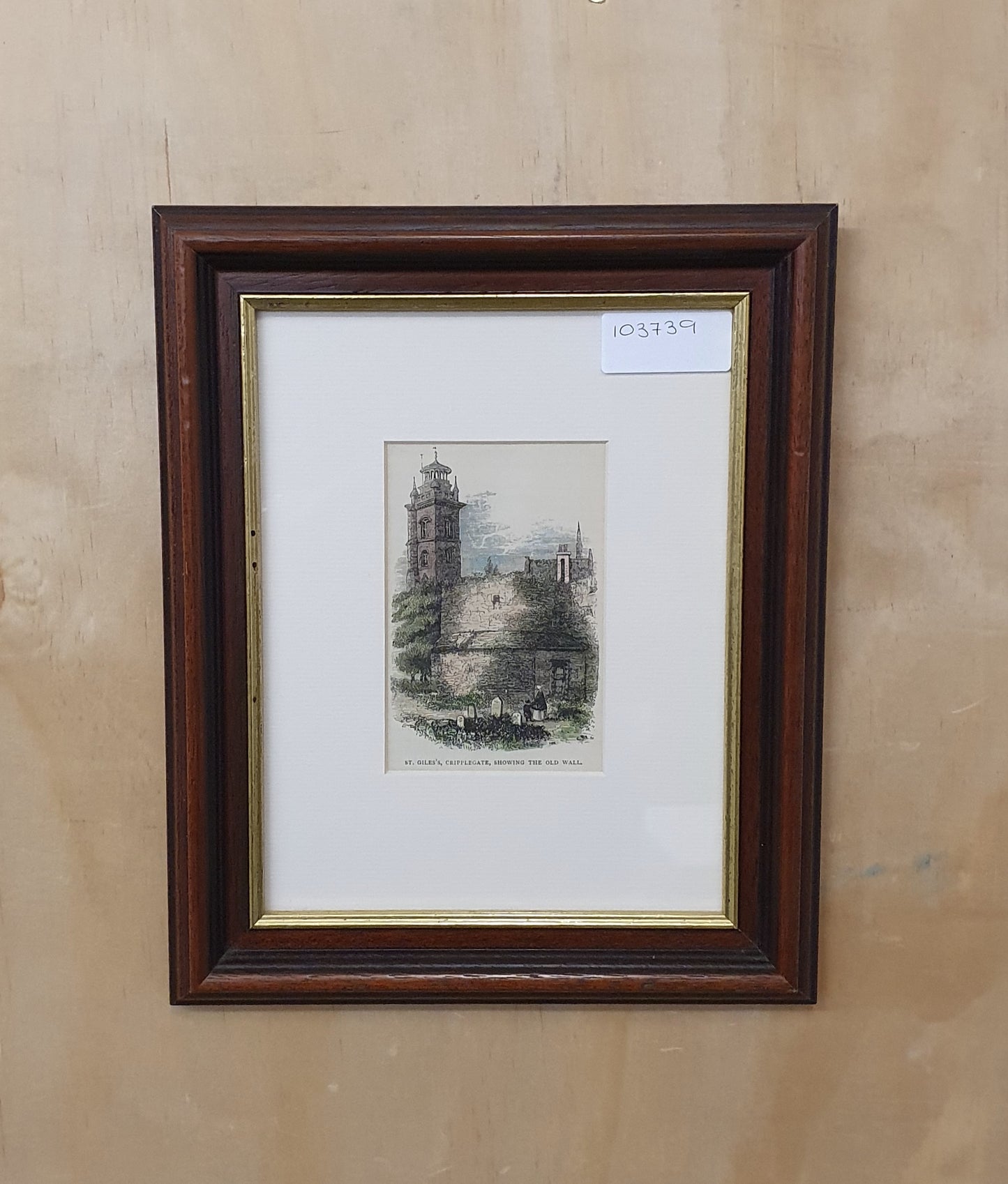 St. Giles, Cripplegate, Showing the Old Wall Vintage Art Print - 103739