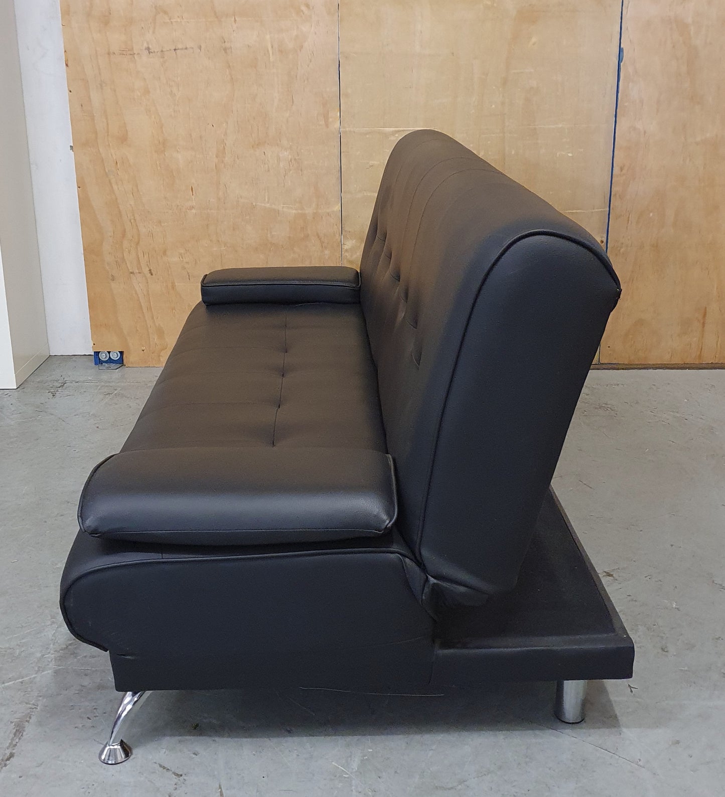 Black Faux Leather Click-Clak Sofa Bed - 104765