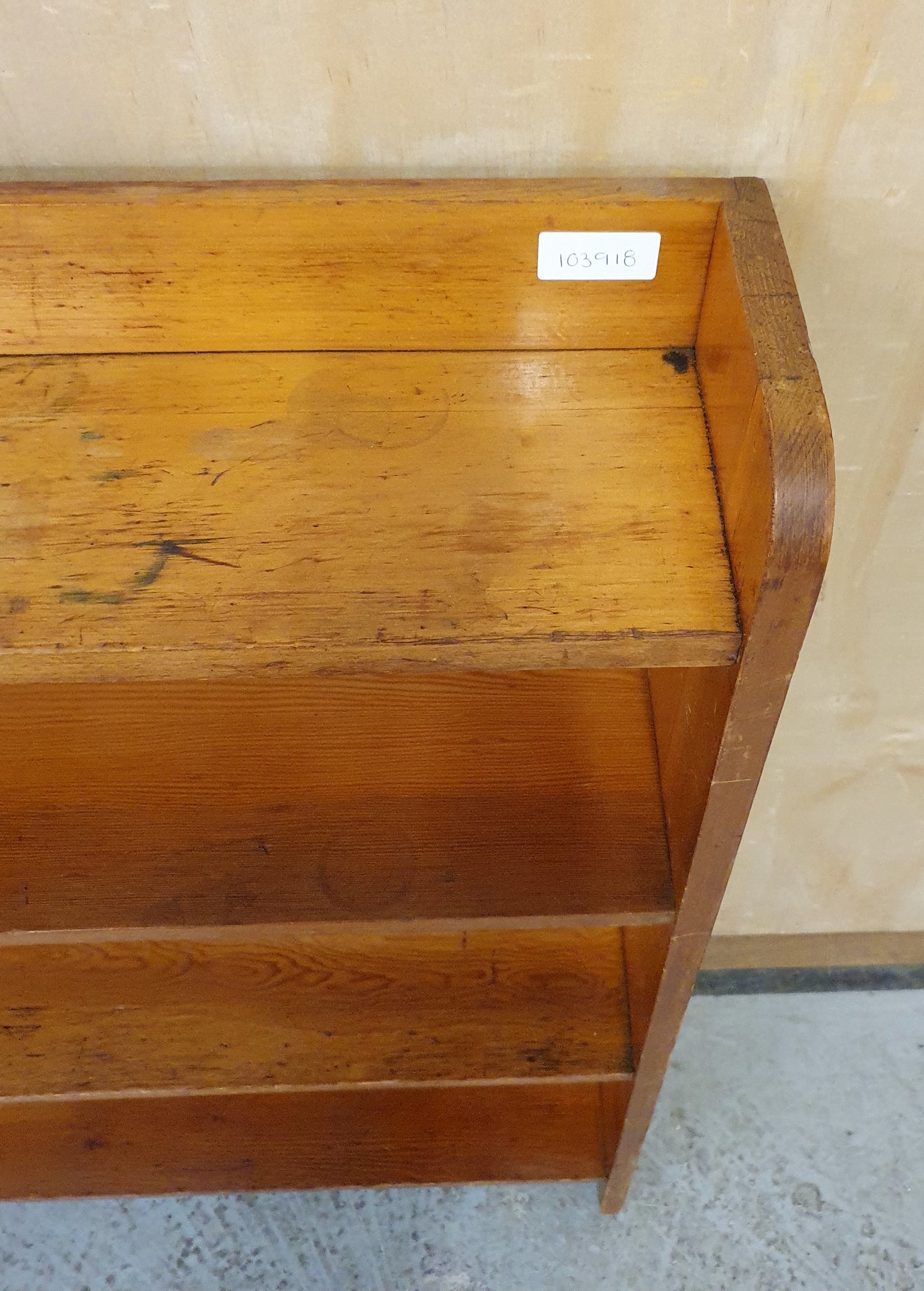 Vintage Small Wooden Bookcase with 4 Shelves - 103918
