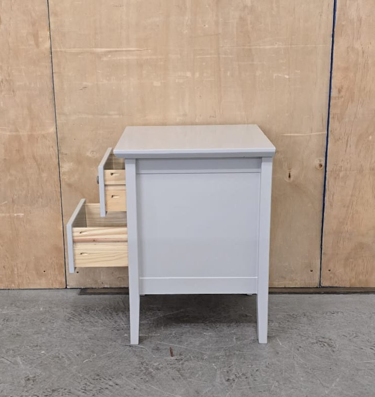 IKEA Single Light Grey Wood 2 Drawer Bedside Cabinet - 104715