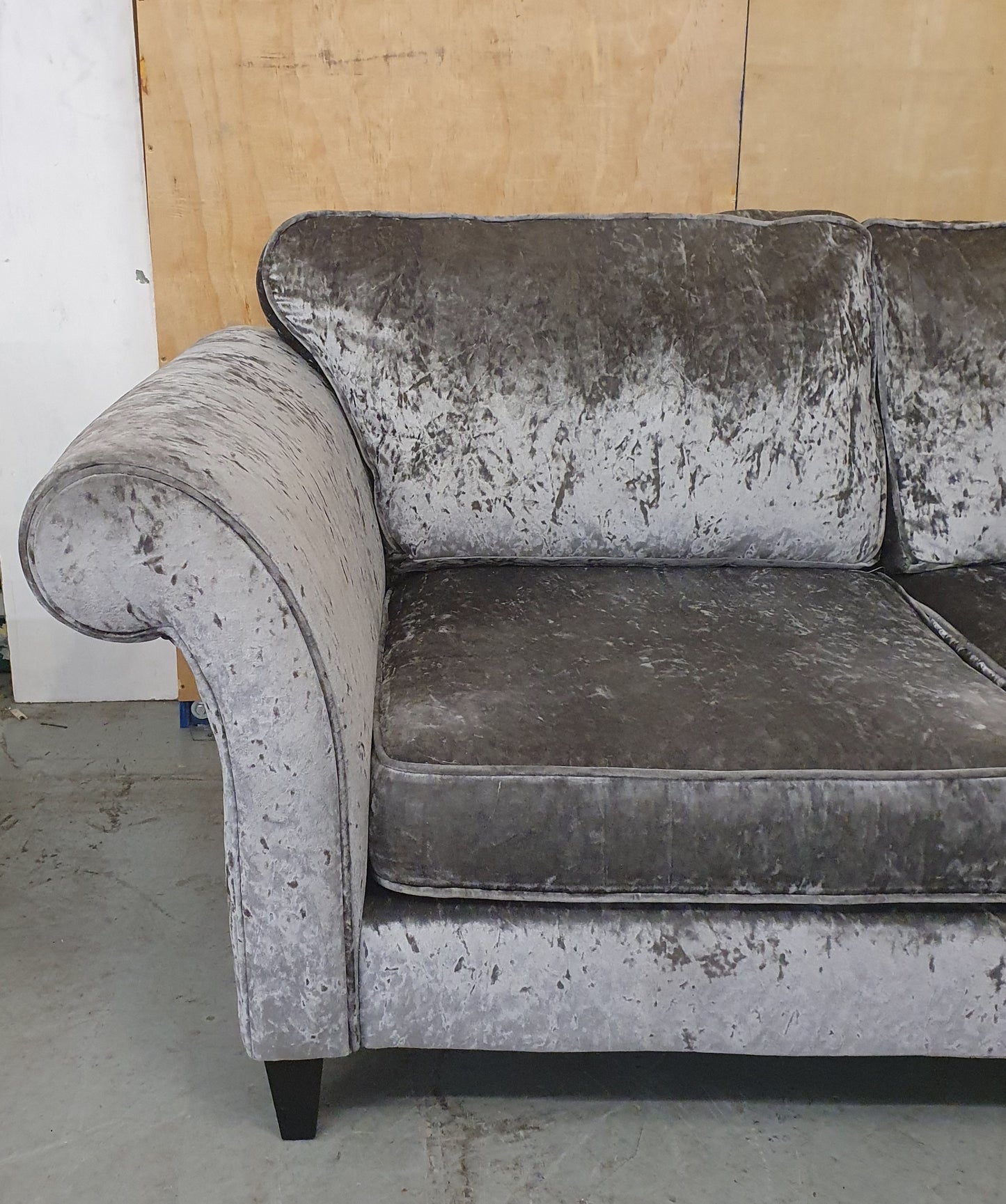 Grey Crushed Velvet 2 Seater Sofa - 104104