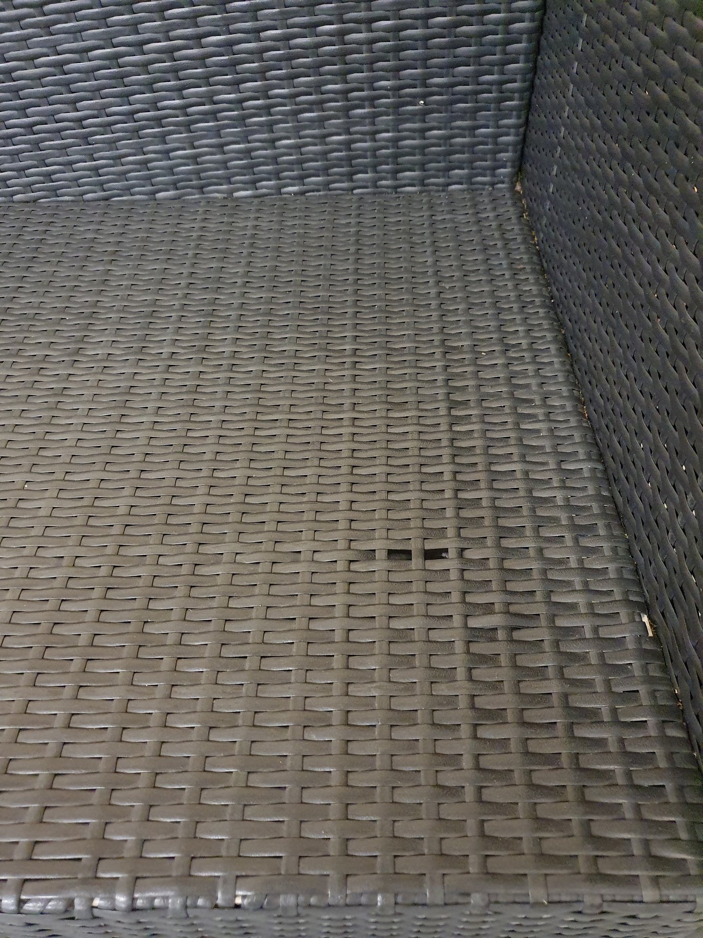 Dark Grey Plastic Woven Garden Chairs in Two Sections - EL103988 / EL103989