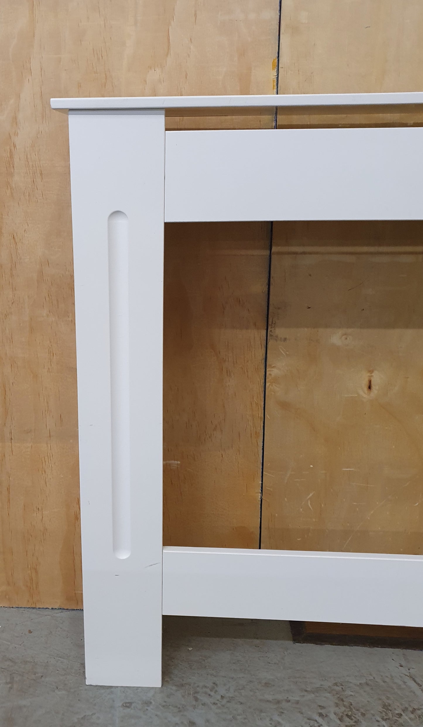 White Wooden Radiator Cover with Cut Out Front - 104038