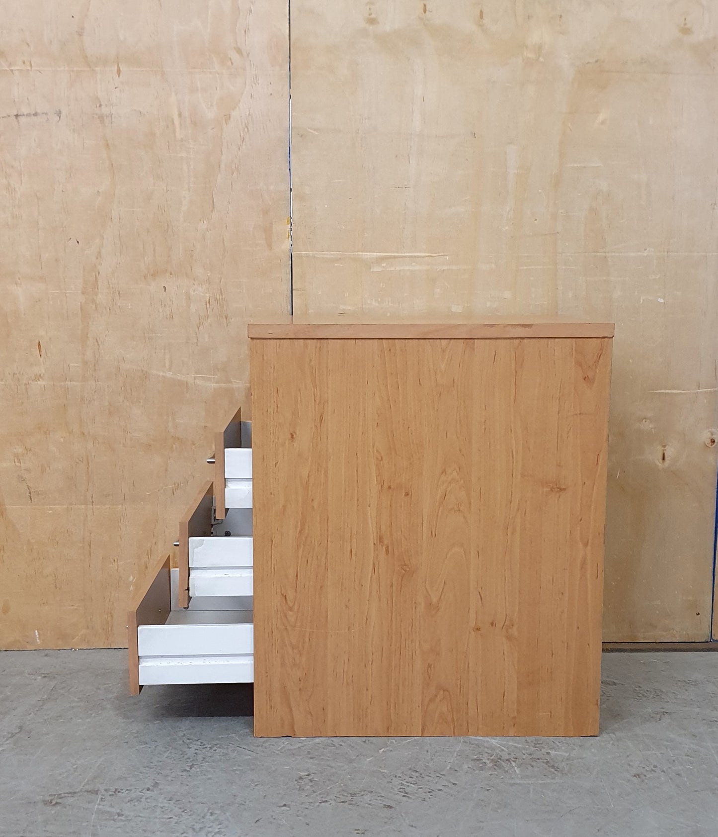 Single Bedside Cabinet with 3 Drawers and Open Section - EL104403