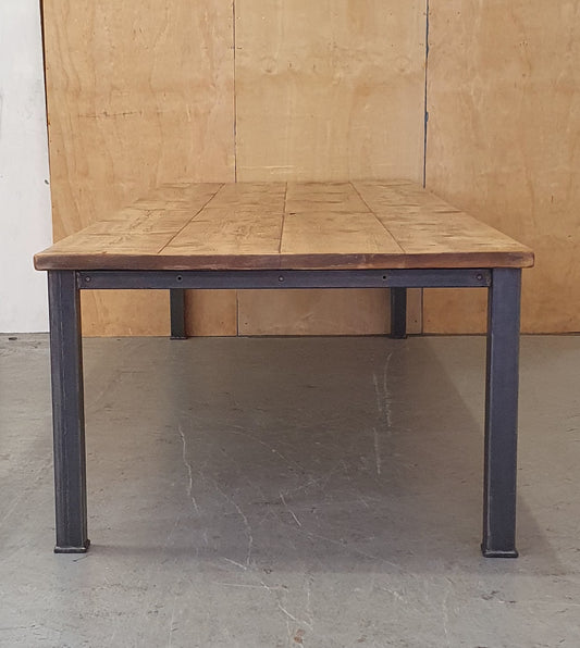 Extra Large Wood Top Conference Table with Metal Frame and Cable Holes - 104287