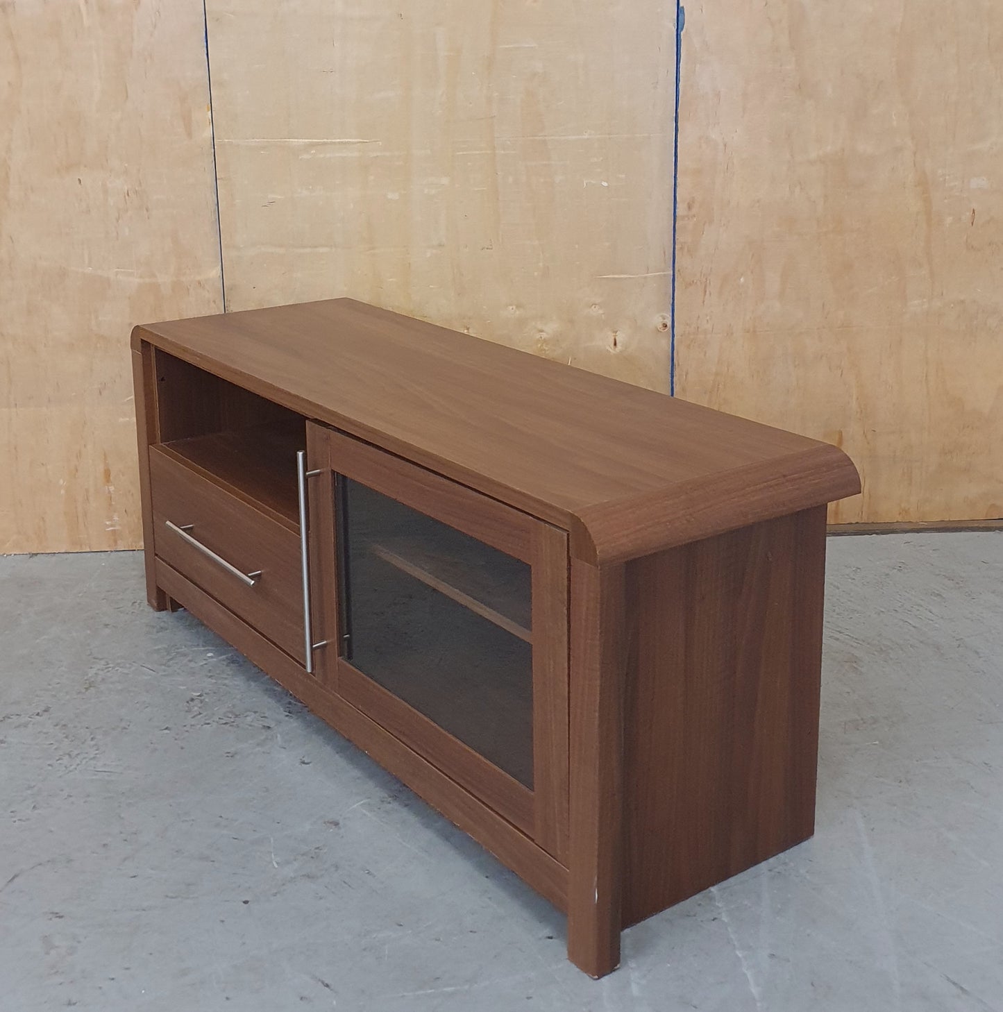 Large Heavy Duty Wooden TV Stand with 1 Glass Door and 1 Drawer - EL104356