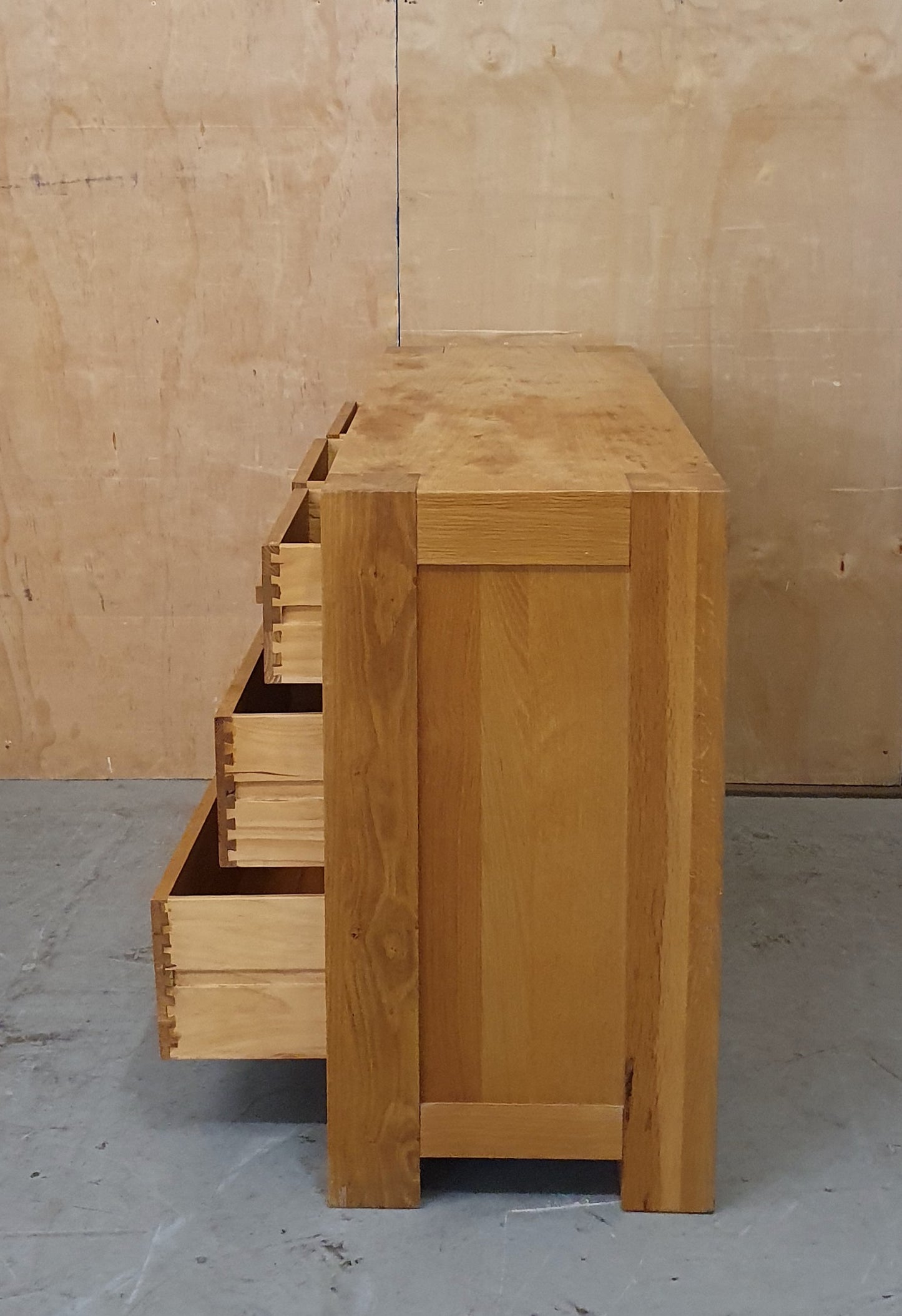 Large Oak 7 Drawer Chest of Drawers with Block Handles - 104486