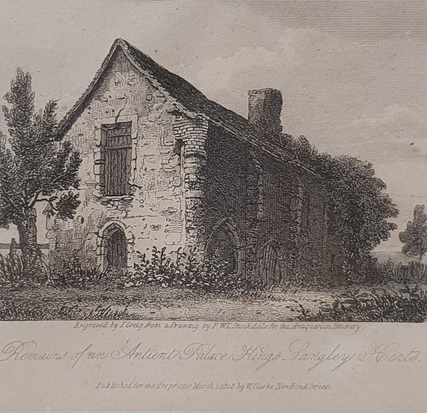 Remains of an Ancient Palace, Kings Langley, Hertfordshire Vintage Art Print - 103755