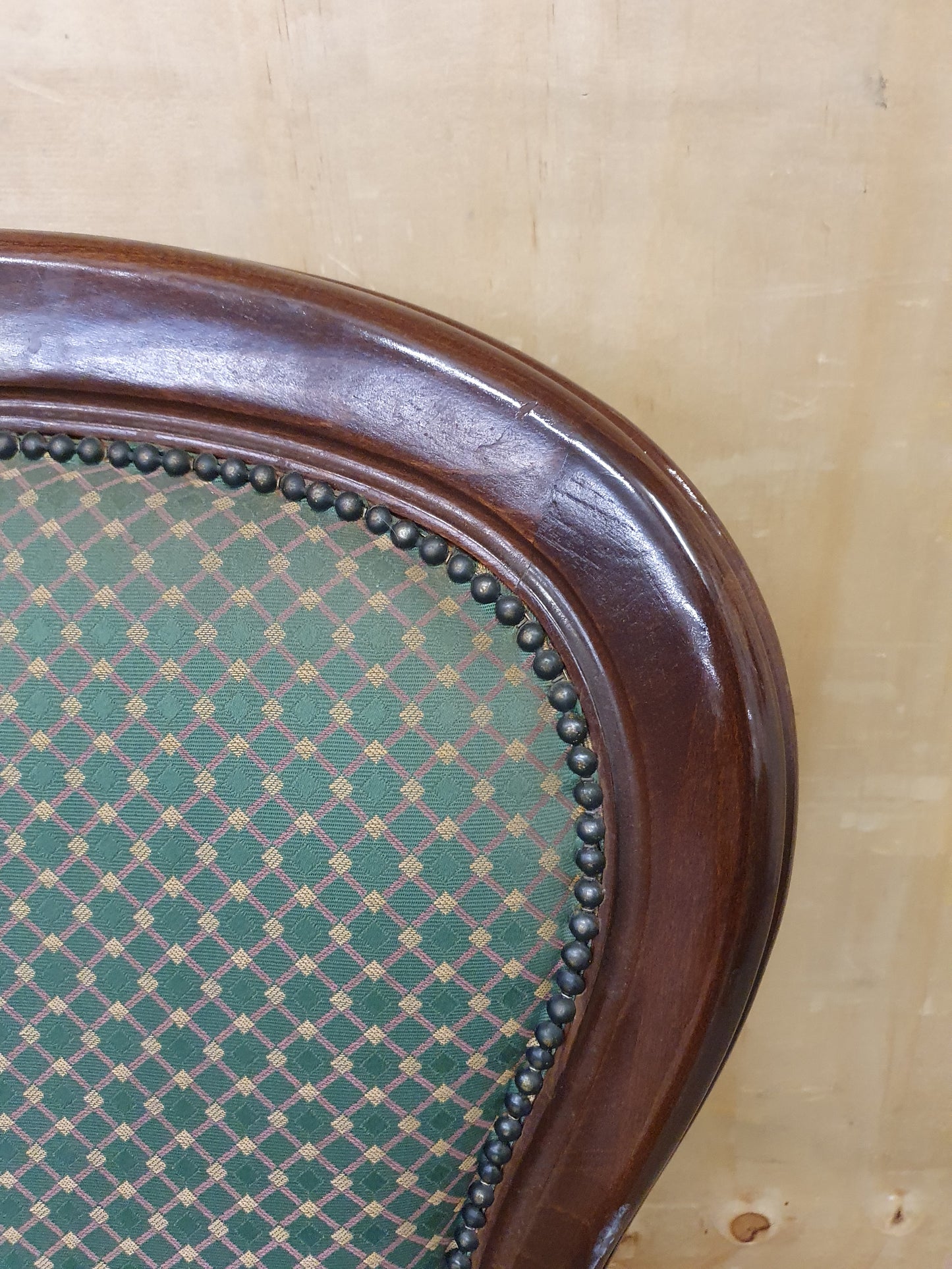 Vintage Mahogany Frame Accent Armchair - 104898