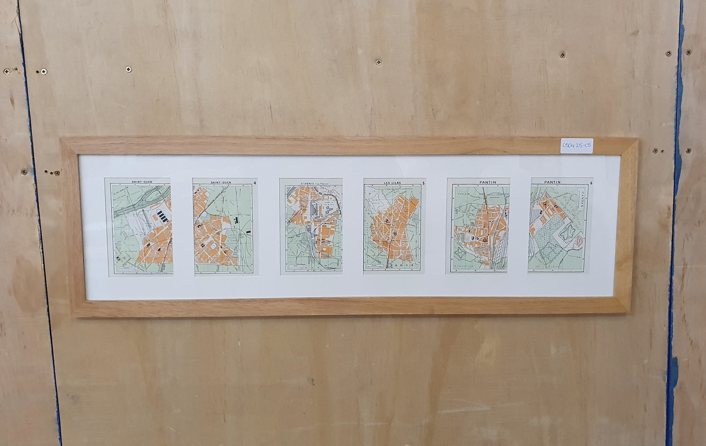 French Map in Wooden Frame - 050425-05
