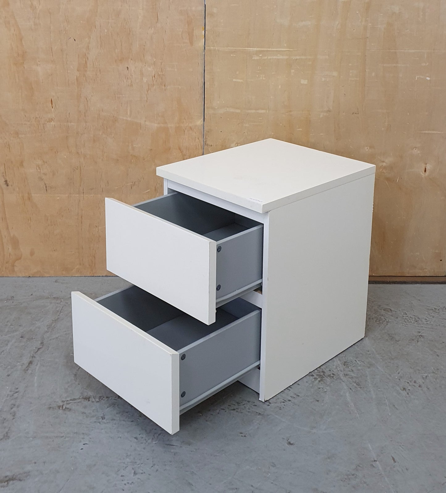 IKEA MALM White Single 2 Drawer Bedside Cabinet - EL103948