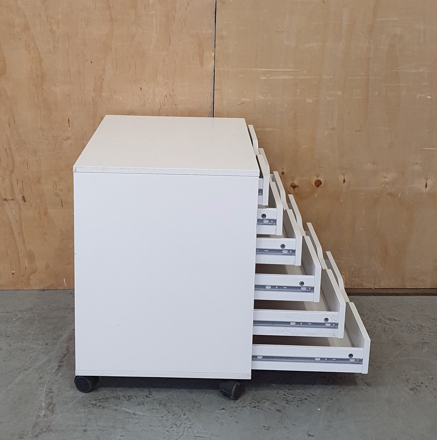 IKEA ALEX White Wood Storage Drawers on Castor Wheels - 104296