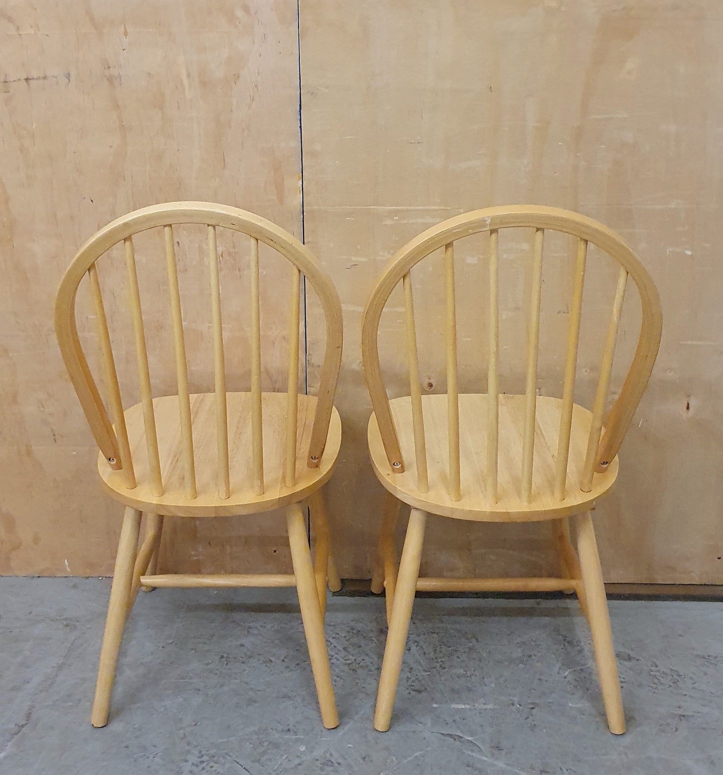 2 Matching Pine Spindle Back Dining Chairs - 104416 / 104417