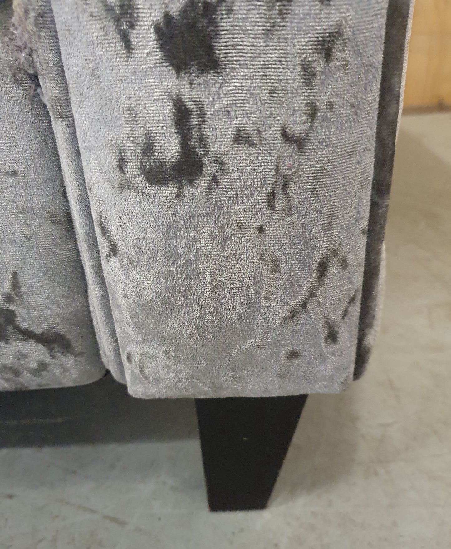 Grey Crushed Velvet 2 Seater Sofa - 104104
