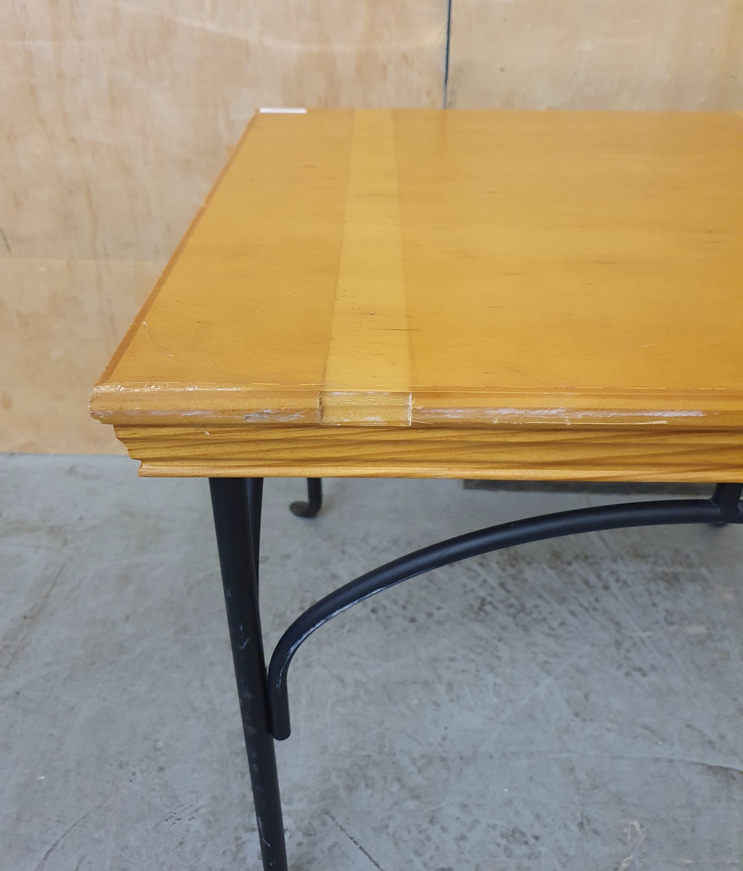 Wooden Top Coffee Table with Black Metal Frame - EL103998