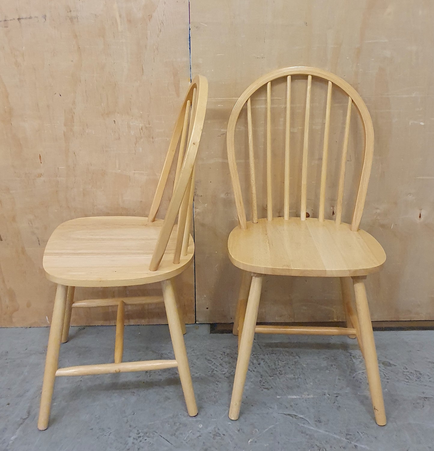 2 Matching Pine Spindle Back Dining Chairs - 104416 / 104417