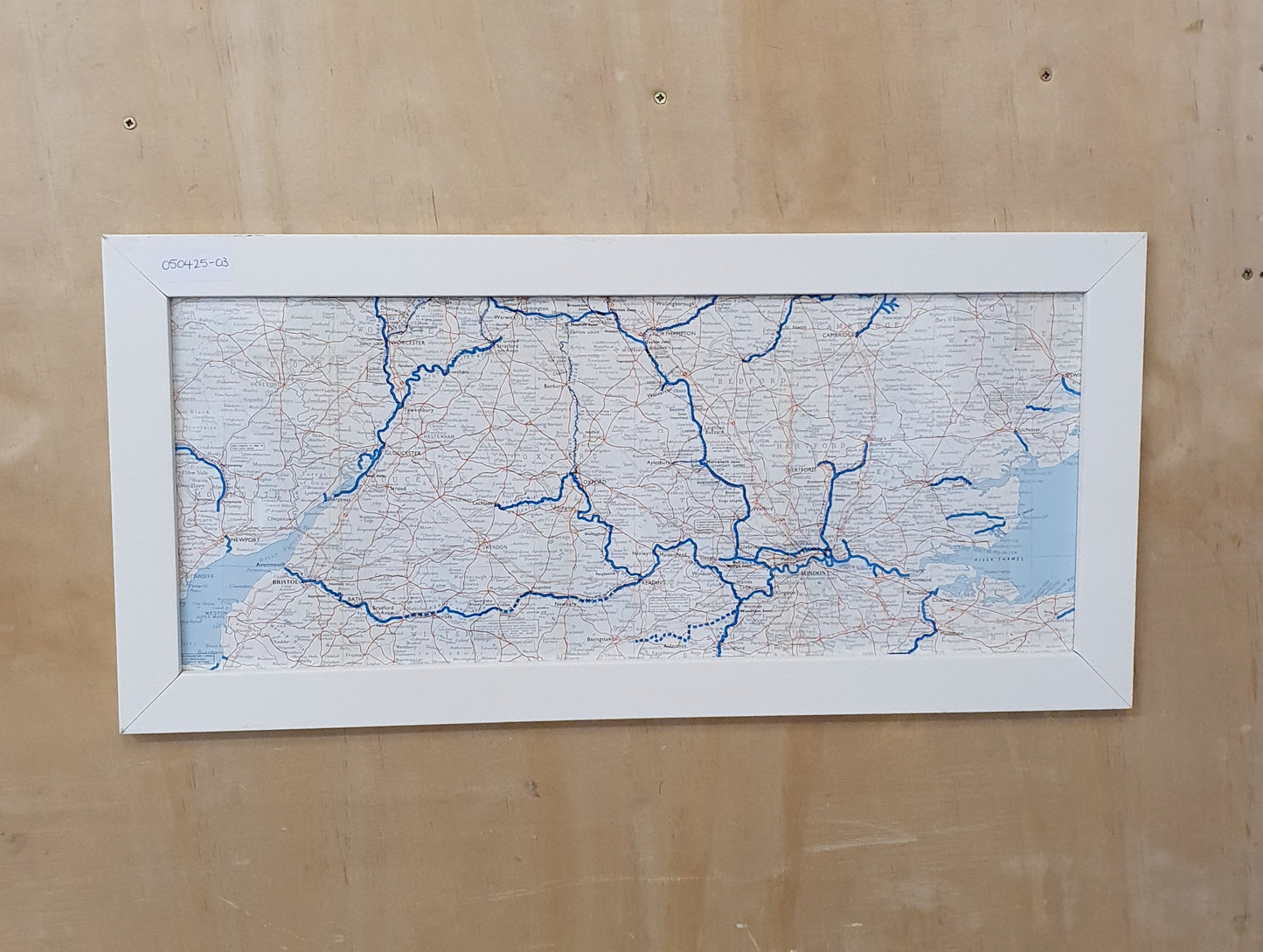 Cambridge Area Map in White Frame - 050425-03