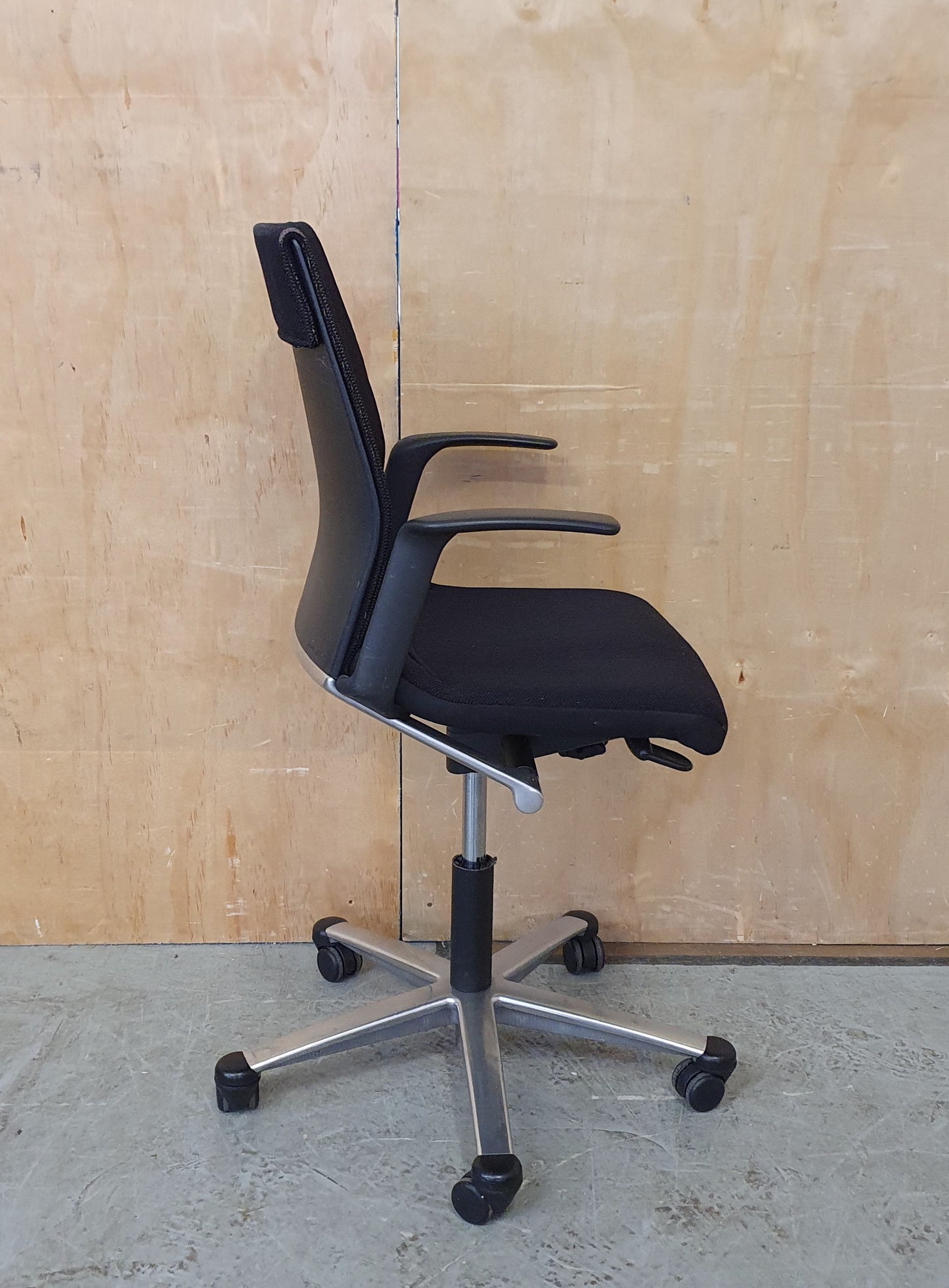 Black Fabric Office Chair on Castor Wheels - 104340