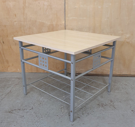 Wood Table Top and Chrome Frame Coffee Table - 104599