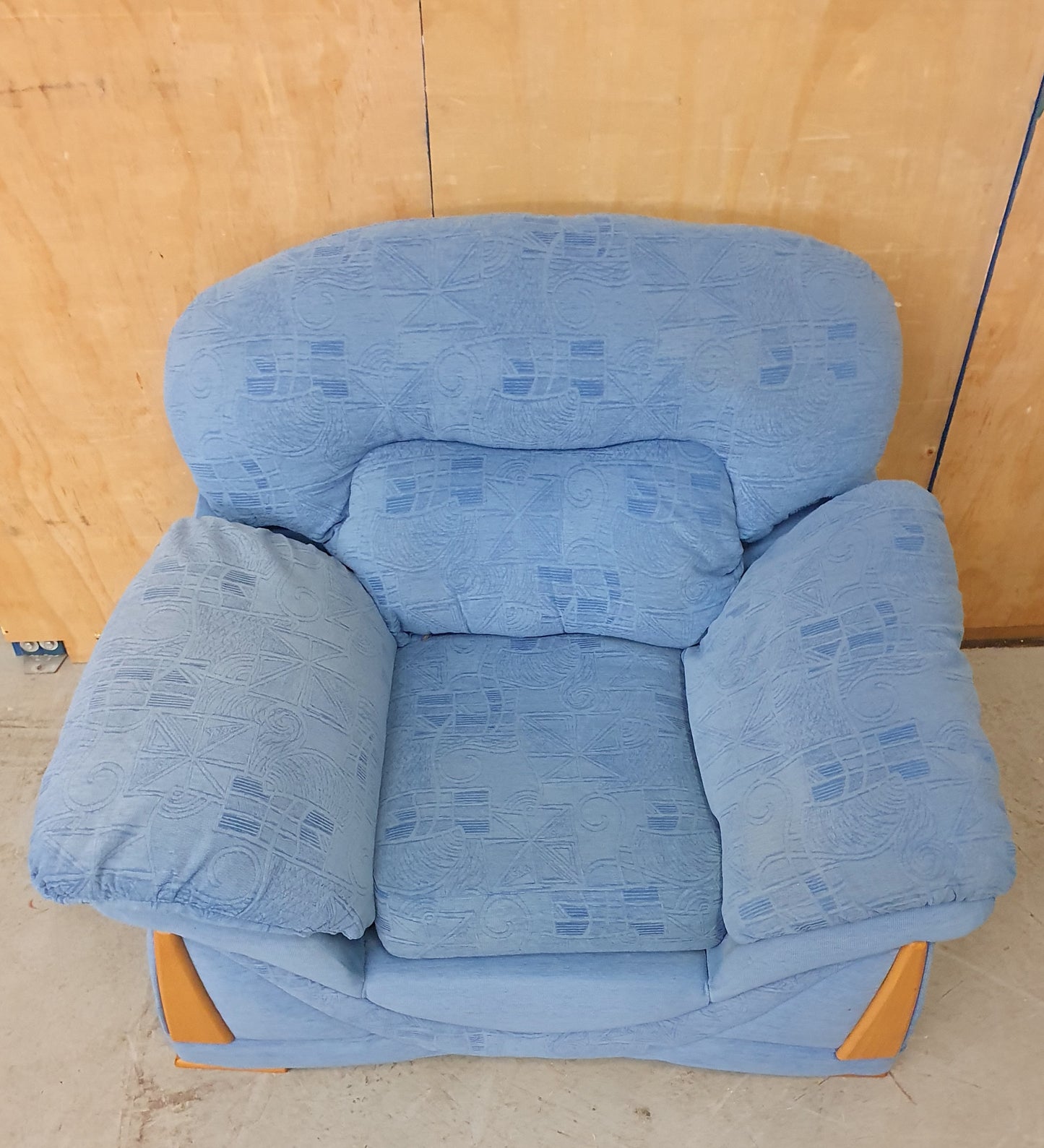 Blue Armchair with Removable Armrests and Backrest - 104156