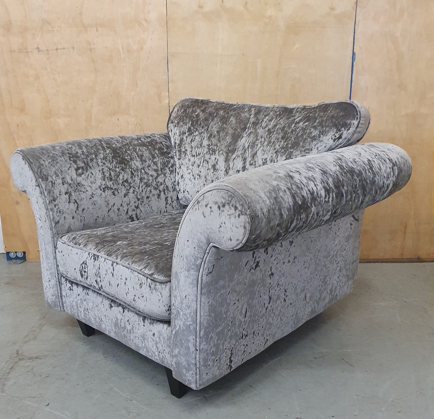 Grey Crushed Velvet Armchair - 104105