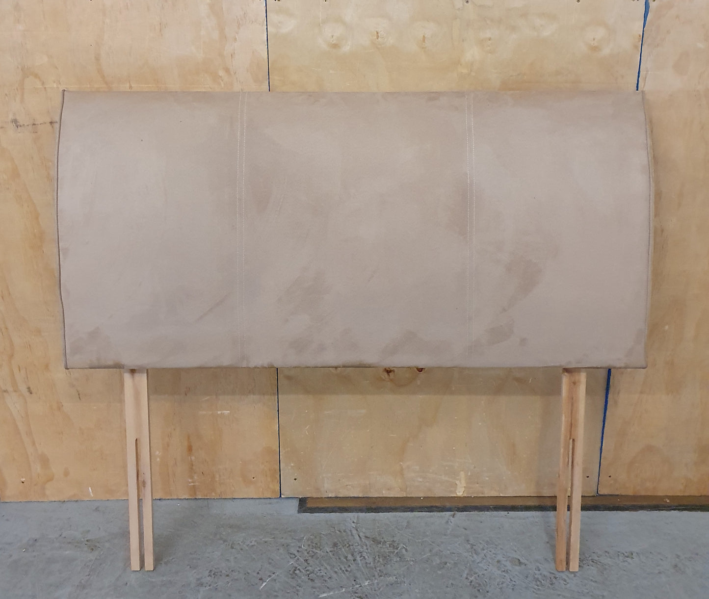 Light Brown Suede Double Headboard - 104876