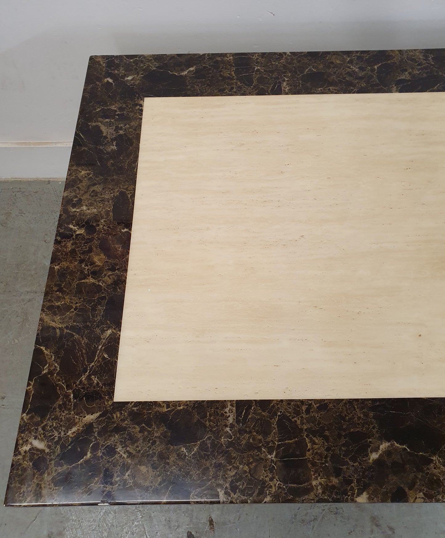 Large Heavy Brown Faux Marble Dining Table - 104429