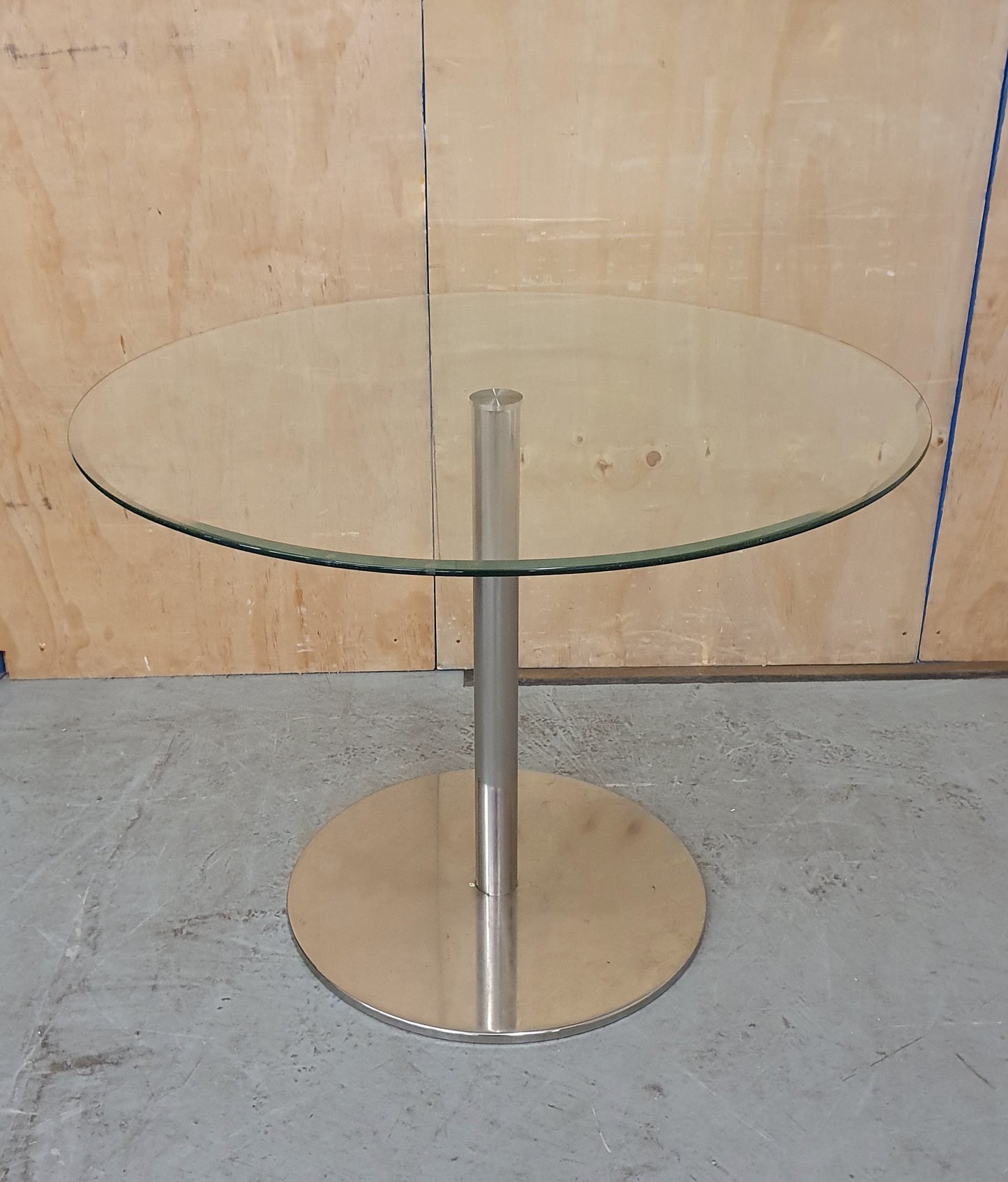 Small Round Glass Top Dining Table with Chrome Base - EL104362