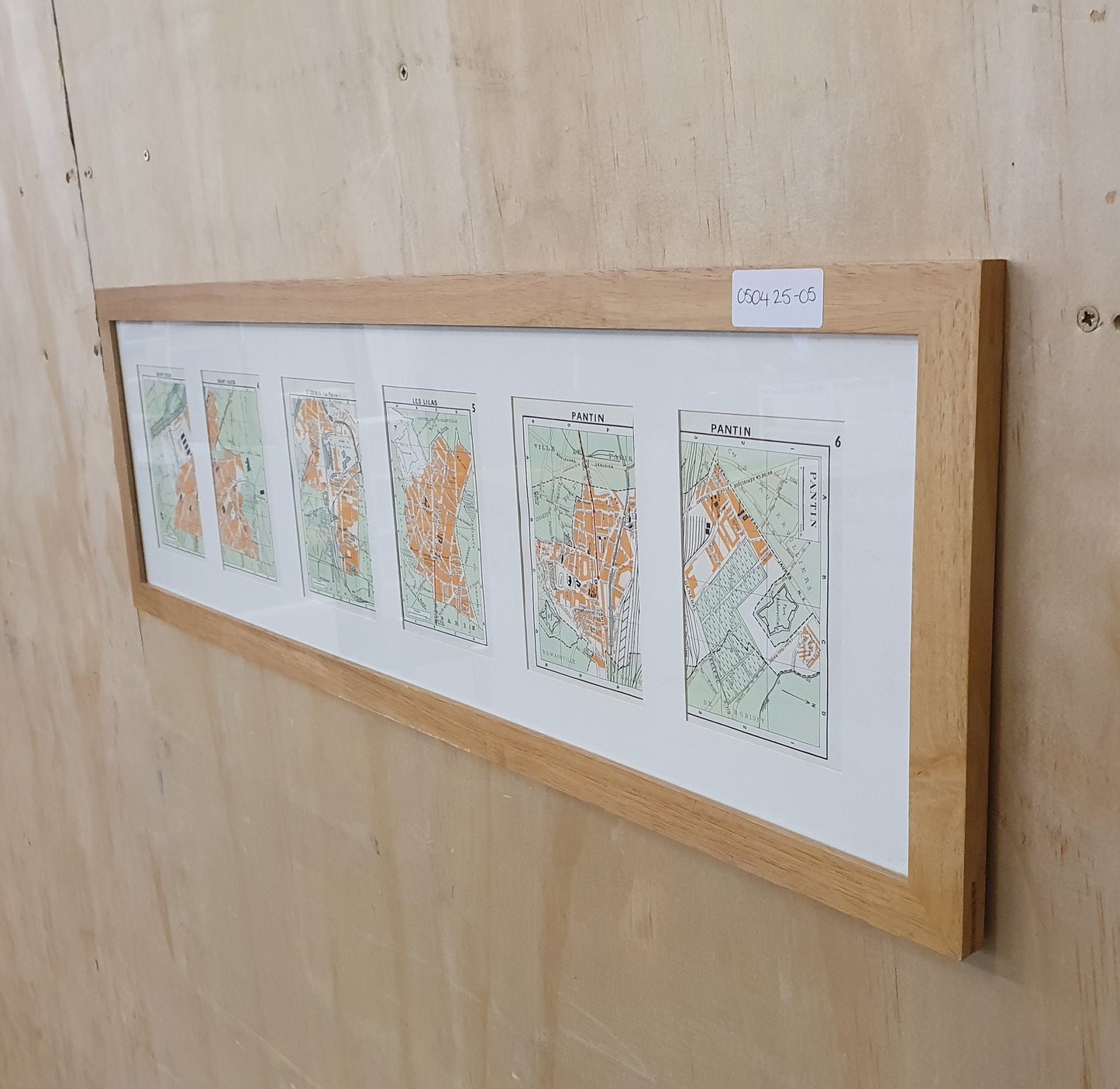 French Map in Wooden Frame - 050425-05