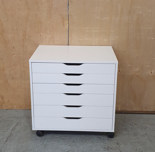 IKEA ALEX White Wood Storage Drawers on Castor Wheels - 241025-04