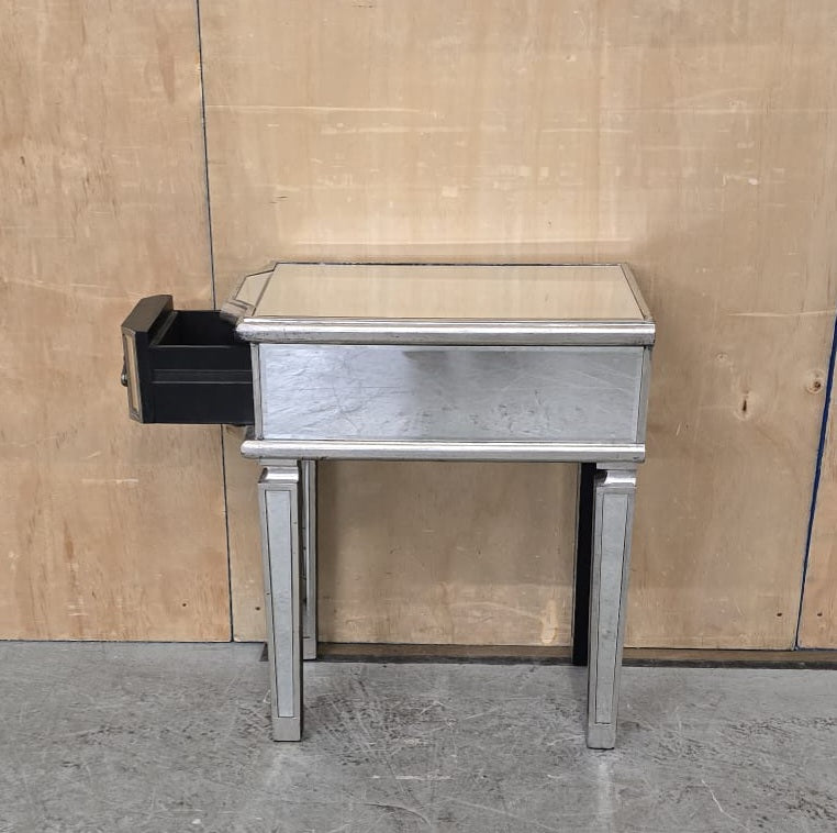 Single Mirrored Bedside Cabinet with Drawer - EL104754